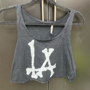 Brandy Melville Black LA Graphic Crop Top